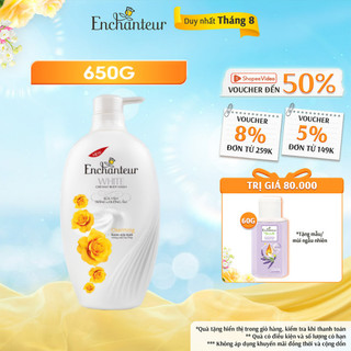 Sữa tắm trắng và dưỡng ẩm Enchanteur Charming white creamy body wash 650gr
