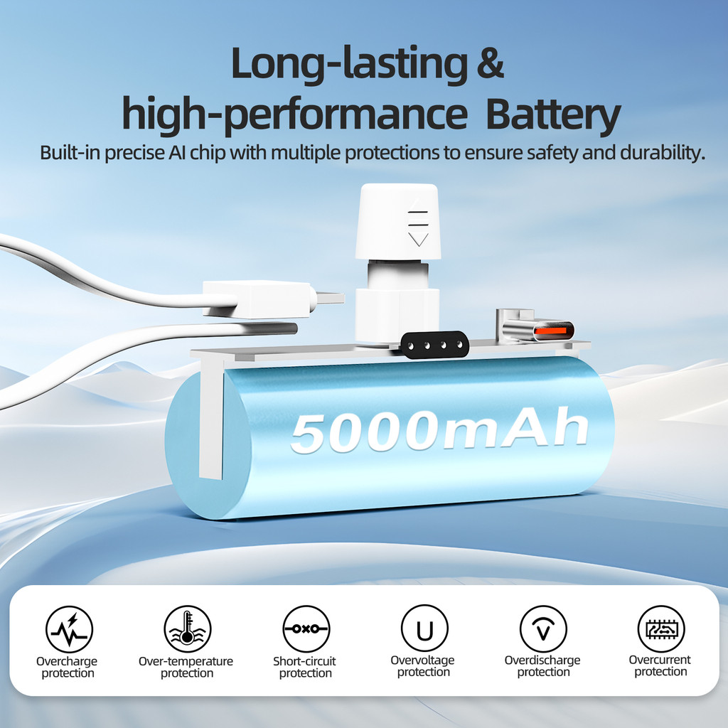 sạc dự phòng mini GOOJODOQ 2024, Pin dự phòng không dây di động có phích cắm Type-C và Lightning | BigBuy360 - bigbuy360.vn