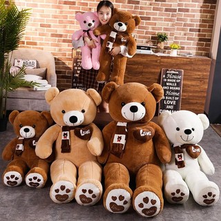 Gấu Bông Teddy Khủng Lồ Quàng Khăn Smile Trái Tim Love ở Ngực Thú Bông Thú Nhồi Bông Toy , Đồ Chơi