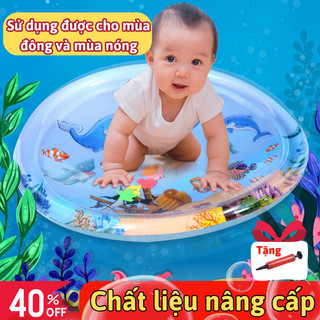 Miếng lót bơm hơi nước cho bé Bunnies thảm nước dày gấp gọn nhanh họa tiết đáng yêu bé vui chơi an toàn kèm phụ kiện
