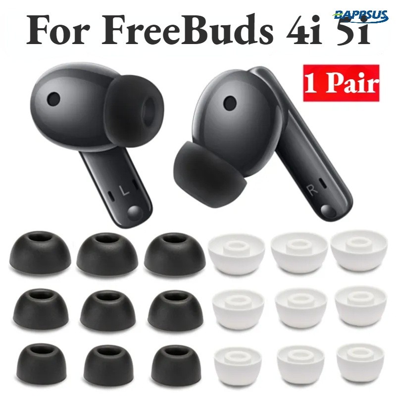  1 Cặp Nút Tai Vỏ Silicon Mềm Thay Thế Nút Tai Chống Trơn Trượt Miếng Đệm Tai Nghe Không Dây Cách Âm Miếng Đệm Tai Nắp L M S Size Tai Nghe Eartips Cho FreeBuds 4i 5i 