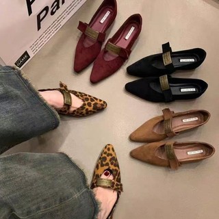 Giày bệt mũi nhọn nữ miệng nông thời trang xỏ chân
