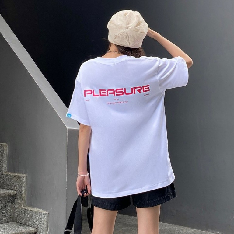 Áo Thun Tay Lỡ PLEASURE Tee Unisex Nam Nữ Form Rộng Tay Lỡ Oversize Local Brand PL06.