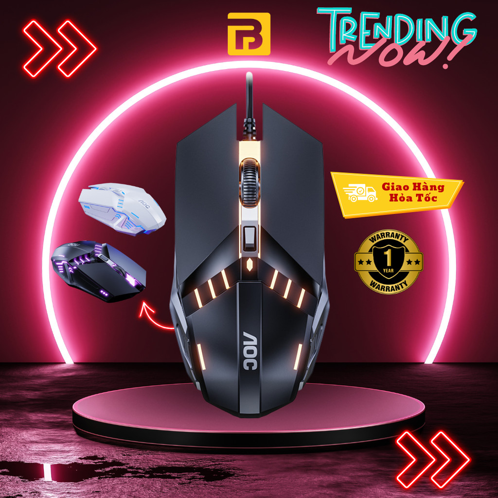 Chuột BT120 - Chuột có dây dành cho máy tính để bàn và laptop, công nghệ quang, chơi game, đèn LED