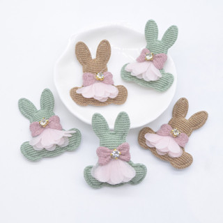 10 Chiếc 38 * 45 Mm Thỏ Lưới Kim Cương Giả Đính Cho DIY Quần Áo Mũ Mũ Thủ Công Găng Tay Legging Tất May Trang Trí Miếng Dán