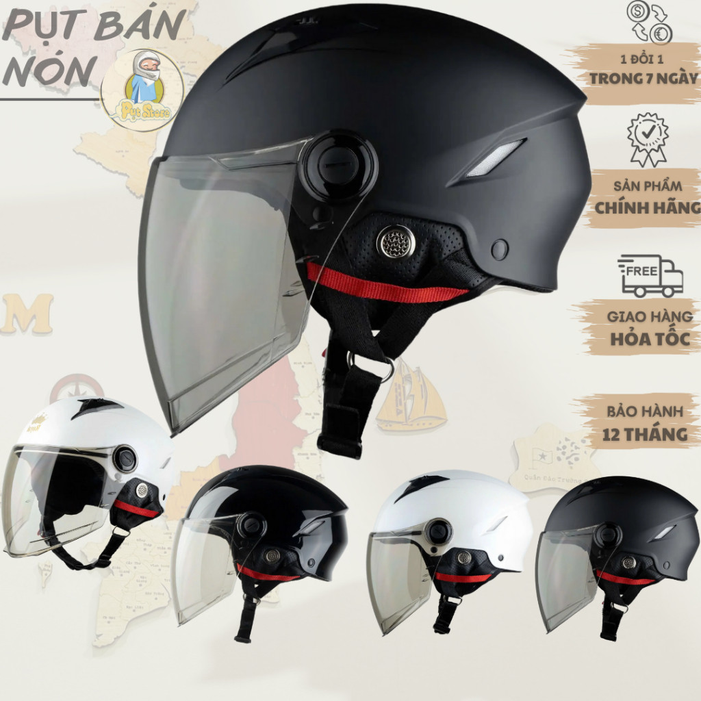 Mũ Nón Bảo Hiểm Nửa Đầu 1/2 ROYAL M739 NEW Helmet Kính Dài [CHÍNH01 HÃNG BẢO HÀNH 12 THÁNG]