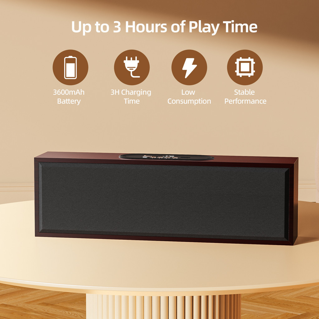Loa Bluetooth GOOJODOQ hỗ trợ bốn chế độ phát lại và kết nối có dây Loa nhỏ gọn di động vân gỗ đẹp | BigBuy360 - bigbuy360.vn