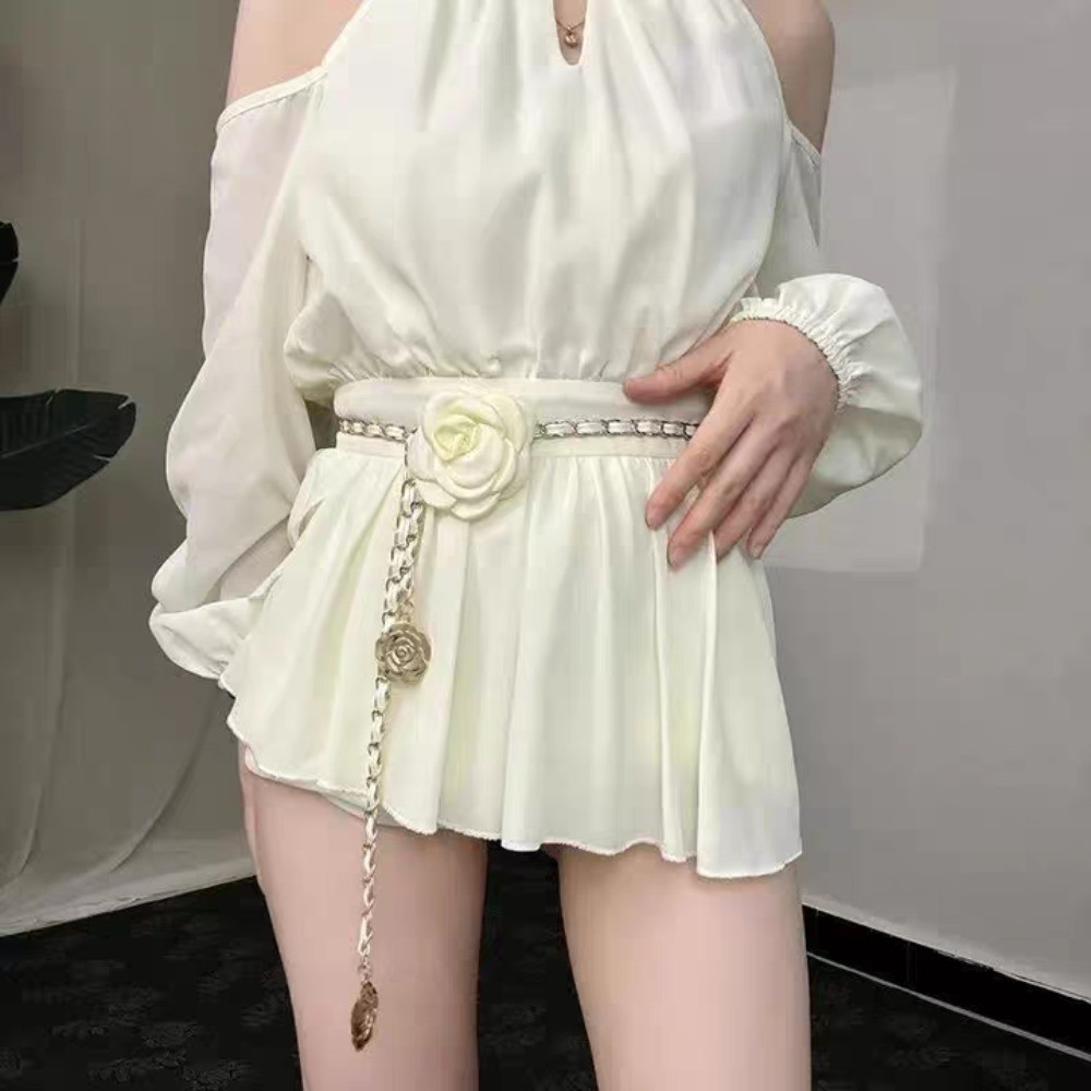 Phụ Nữ Camellia Dây Xích Thắt Lưng Đầm Hoa Quần Jean Thắt Lưng Phụ Kiện