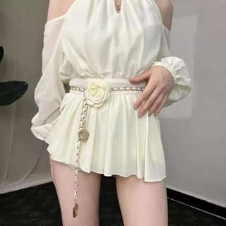 Phụ Nữ Camellia Dây Xích Thắt Lưng Đầm Hoa Quần Jean Thắt Lưng Phụ Kiện