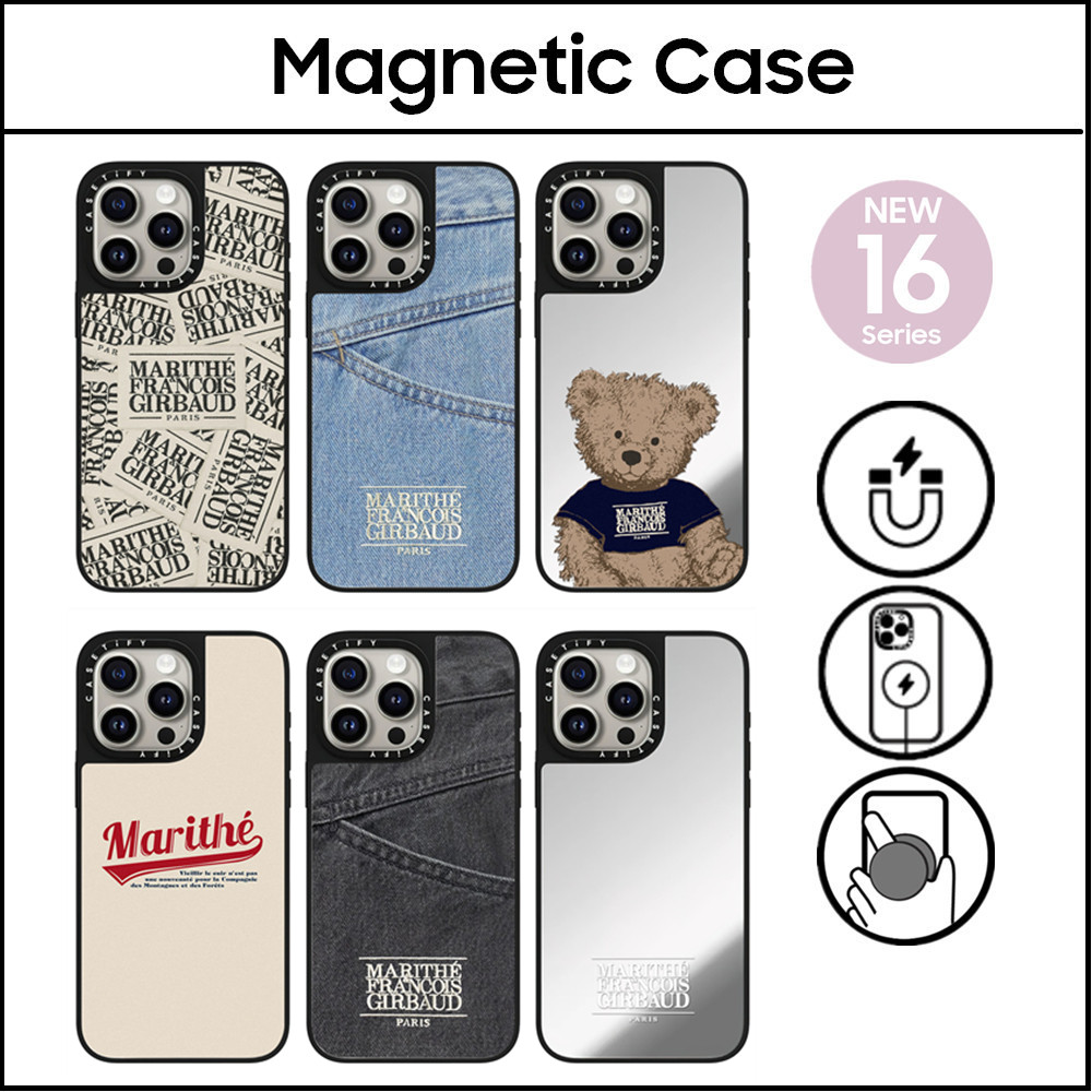 CASETi MARITHE FRANCOIS GIRBAUD Gấu Logo Nhựa Cứng Acrylic Gương Dành Cho iPhone 11 16 12 13 14 15 P