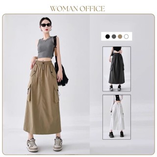  Chân váy gió dáng dài cạp chun có bigsize CV50 chân váy nữ dáng suông thiết kế túi hộp trẻ trung 