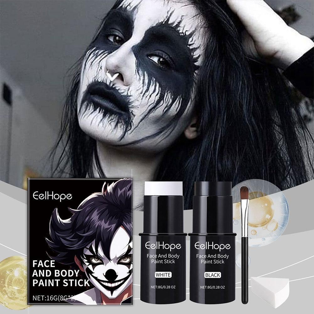 EELHOPE Face Painting Stick Set Halloween Full Coverage Foundation Painted Makeup Stick E9T8