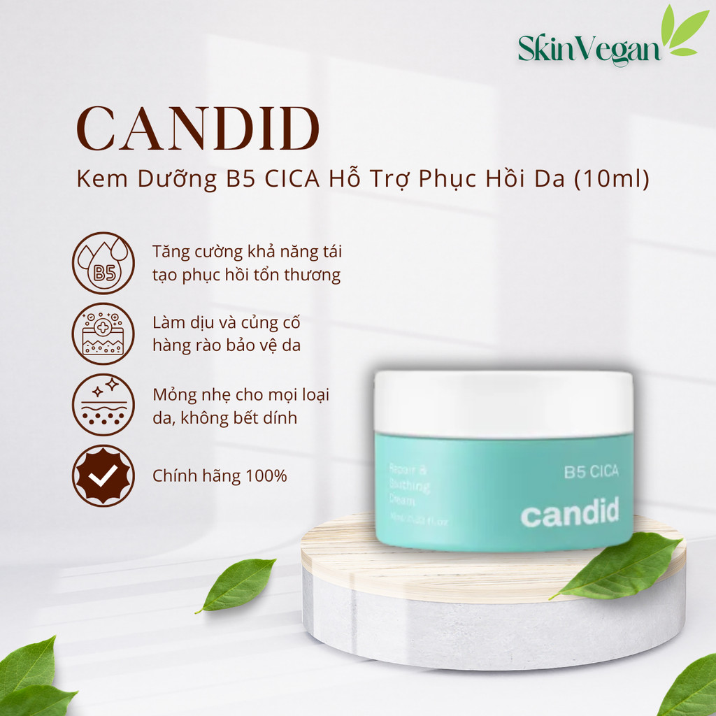 (Hàng CTY) Kem Dưỡng Ẩm Hỗ Trợ Phục Hồi Da CANDID B5 CICA - Candid B5 CICA Repair & Soothing Cream 1