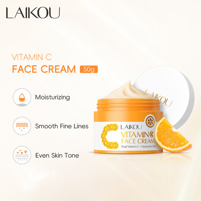 Kem làm sáng da LAIKOU Vitamin C 50g – Hydrate, Even Skin Tone, Giảm nếp nhăn với Vitamin C kép + Bơ hạt mỡ + CICA