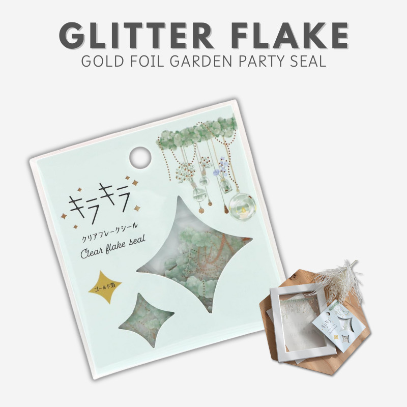 World Craft Sticker Glitter Flake Sticker Gold Foil Garden Party KFS-030