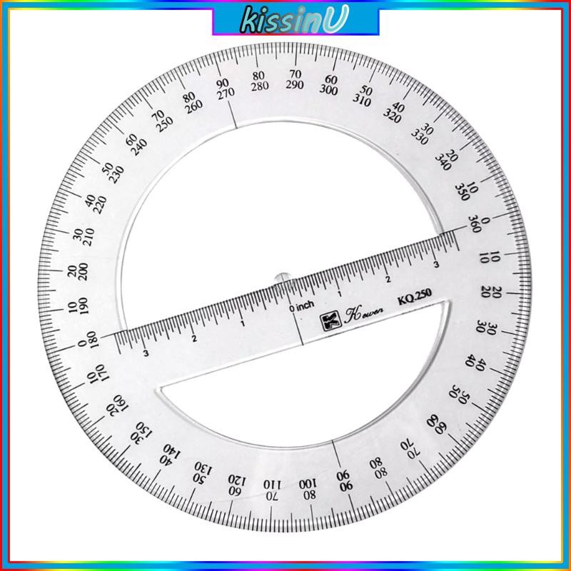 Kiss 25cm Tròn Thước Xoay 360 Độ Vòng Tròn Protractor Full Góc Trung Tâm Nhựa Toán Dụng Cụ Đo Trường
