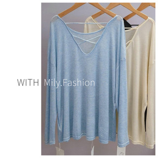 Milyfashion Áo Sơ Mi Nữ Đen Chui Đầu Băng Lụa Dài Tay Chống Nắng Quần Áo Rỗng Mỏng Phong Cách Dây Rời Trắng Top