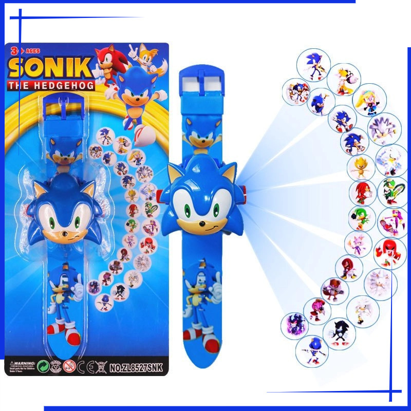 Đồng hồ trẻ em Sonic Đồng hồ máy chiếu kỹ thuật số 24 hình ảnh Đồng hồ đồ chơi Sonic dành cho trẻ em Sonic the hedgehog