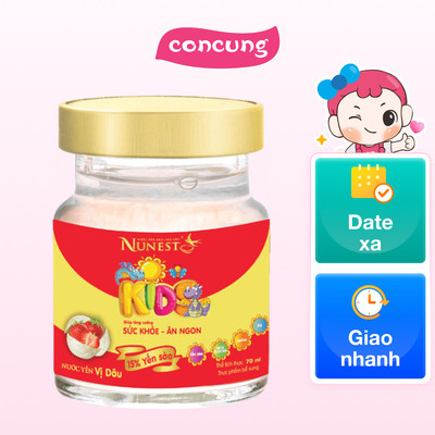 Nước yến sào cao cấp Nunest Kids vị dâu 70ml (Lốc 3+1)