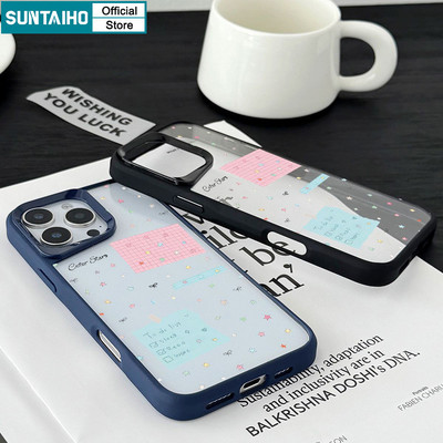 Ốp Điện Thoại Suntaiho Thẩm Mỹ Văn Học Ngôi Sao Note Họa Tiết IDM Cứng Cao Cấp Chống Sốc Cho iPhone 11 12 13 14 15 16 Pro Max IP