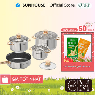 Bộ nồi kèm chảo inox 5 đáy Sunhouse SHG789 hàng chính hãng - CHEAP CMO