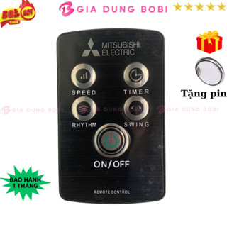 Remote điều khiển quạt MITSUBISHI Đen, dùng cho quạt cây và quạt treo tường - Tặng  Pin - GD Bo Bi