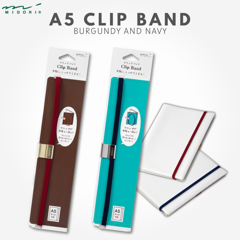 MIDORI A5 Book Band Clip - Various Colors