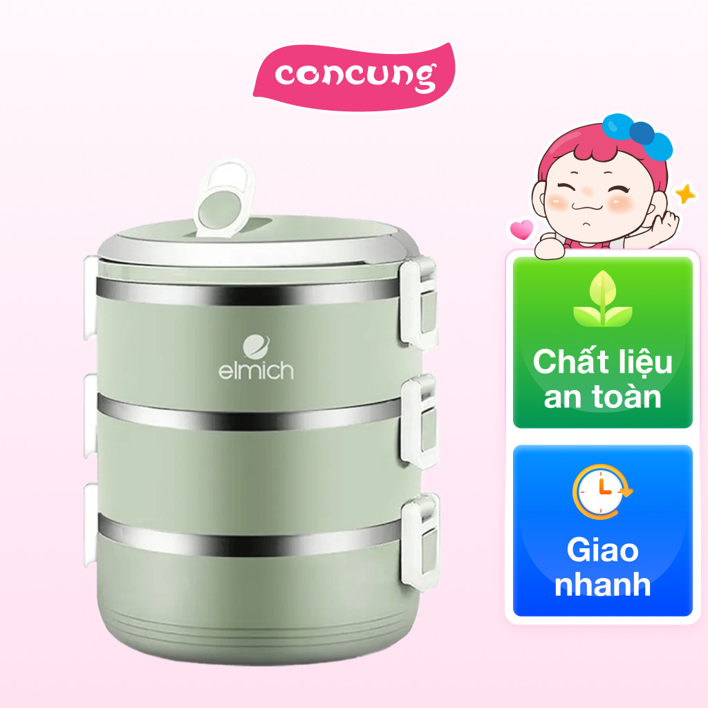 QT_Bộ hộp cơm ba tầng Elmich ELM-0836