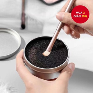 Bàn chải trang điểm Hộp làm sạch Bọt biển Di động Làm sạch khô Không chứa cặn Bột công cụ làm sạch Bàn chải