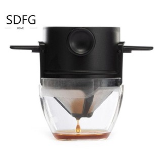 SDFG lọc cà phê SDFG Bộ đồ cà phê có thể gập lại Hộp đựng cà phê bằng thép không gỉ không cần giấy tờ