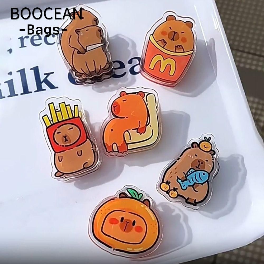 BOOCEAN Kẹp Acrylic Capybara, Kẹp Chất Kết Dính Ảnh Hoạt Hình Acrylic PP, Kẹp Giấy Kiểm Tra Văn Phòn