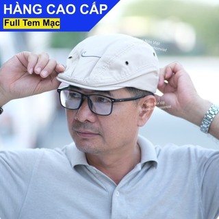 [C32]Mũ Nồi Nam Nón Beret Mỏ Vịt Nam Màu Kem Thêu Nổi Vải Kaki Cotton Thoáng Mát Form Mềm Thời Trang Cao Cấp