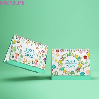 Lịch để bàn back2life, giấy dày sáng tạo lịch 2024-2025, trang trí bàn quà tặng lịch lật đứng 18 tháng di động từ tháng 7 năm 2024 đến tháng 12 năm 2025