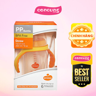Bình sữa ống hút pp wesser 260ml