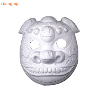 [Risingmp] Mặt nạ Mache giấy Halloween trắng Mèo vẽ tay Mặt nạ giấy trống Mặt nạ mèo Mặt nạ cáo