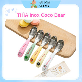 Thìa ăn dặm Cocobear bằng inox cho bé ( Nhiều màu) - D15