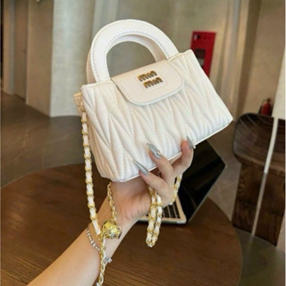 Túi xách nữ, túi đeo chéo chần chỉ da mềm Min dây đeo kèm chuông tăng giảm K492