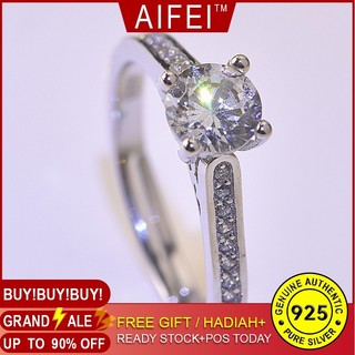 Aifei Jewellery Women Ring Mosaic Diamond 925 Sterling Silver R568