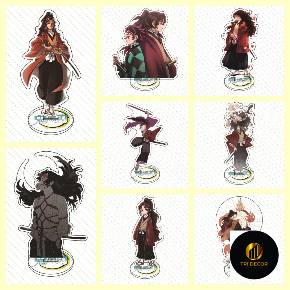 Móc Khoá, Standee, Tranh Kính Mô Kimetsu no Yaiba Shinobu Inosuke Muichiro Akaza Trang Trí Bàn Học, 