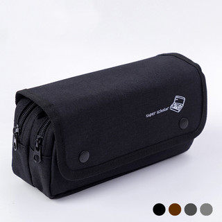  1pc hộp đựng bút chì dung tích lớn ba lớp hộp bút chì canvas thẩm mỹ cao đơn giản văn phòng phẩm đồ dùng học tập 