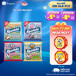 Kẹo mút Alpenliebe (Gói 36 Que) gấp đôi vị sữa hương Dâu sữa, Caramel và phiên bản đặc biệt hương Trà Sữa, Kem Quả Mọng