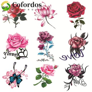 Cofordos 5 / 10 / 20 / 30 / 50 Miếng Dán Hình Xăm Tạm Thời, Nhãn Dán Hình Xăm Bướm Họa Tiết 3D Nhiều Màu Sắc, Nhãn Dán Hình Xăm Hoa Hồng / Bướm Lâu Dài Họa Tiết Hoa Nhỏ