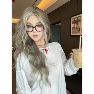   Bọ Cạp · Làm nổi bật màu be  DM491-Đầm nữ Số lượng nhỏ Ren dài vừa phải Tóc xoăn làm nổi bật Gradient Tóc giả Mũ đội đầu 