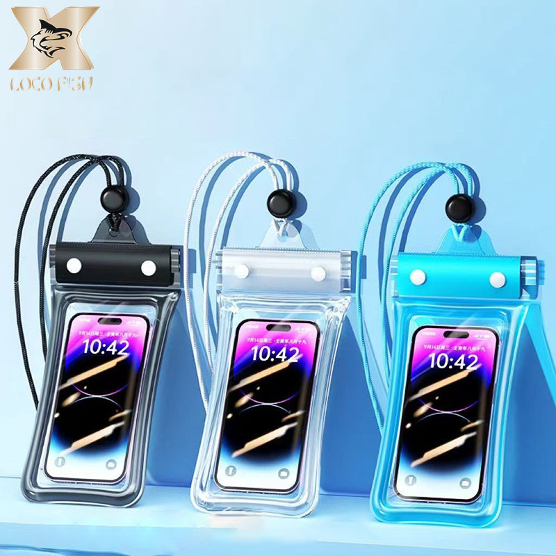 Loco CÁ Điện thoại di động gấp ba lần túi chống thấm nước túi khí bơi suối nước nóng kín vỏ bảo vệ túi điện thoại di động chống thấm nước lặn bao màn hình cảm ứng