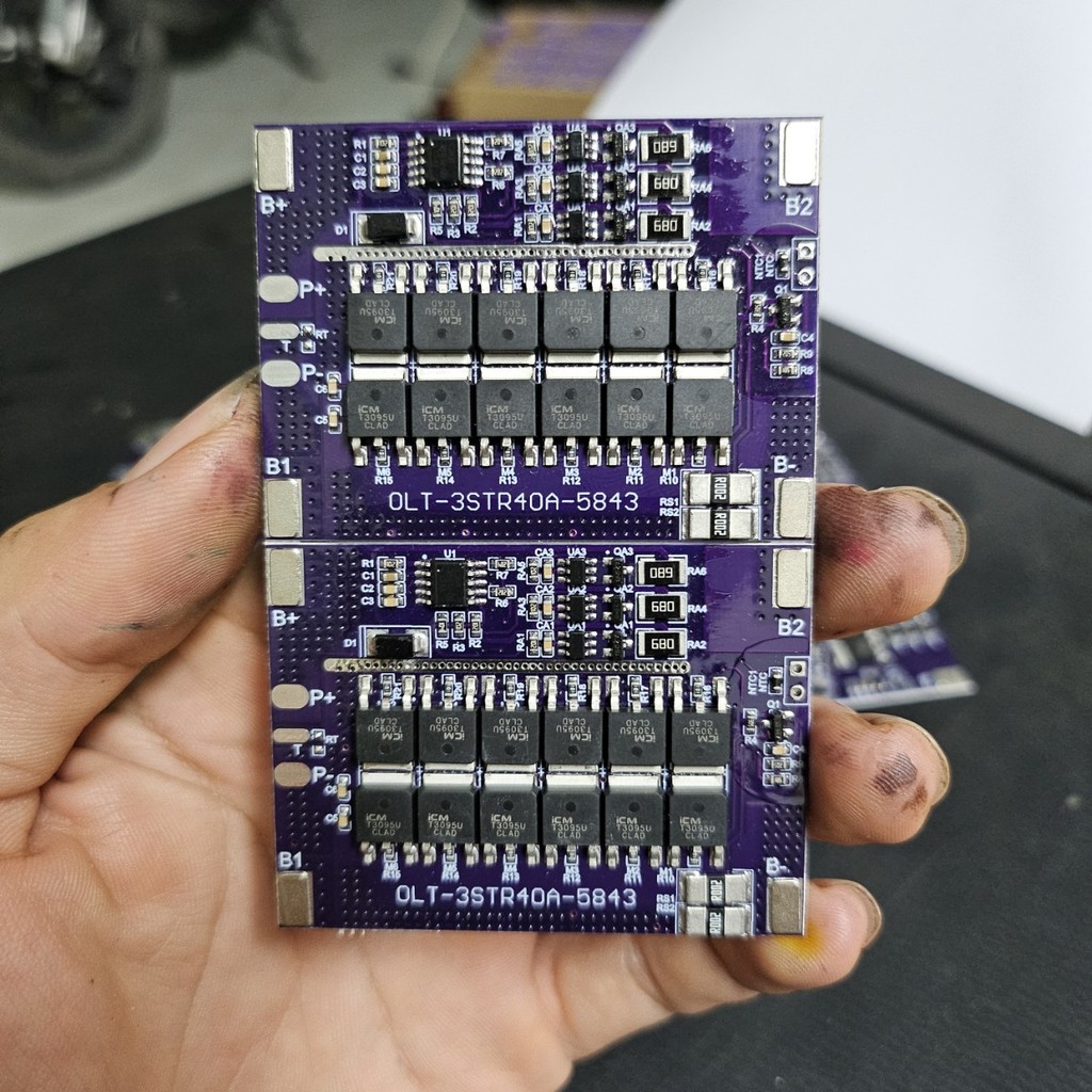 Mạch 3S 12,6V 12fet xả cao 40A 65A Sịn Có cân bằng. Mạch BMS bảo vệ sạc xả cho khối pin 3s 12v