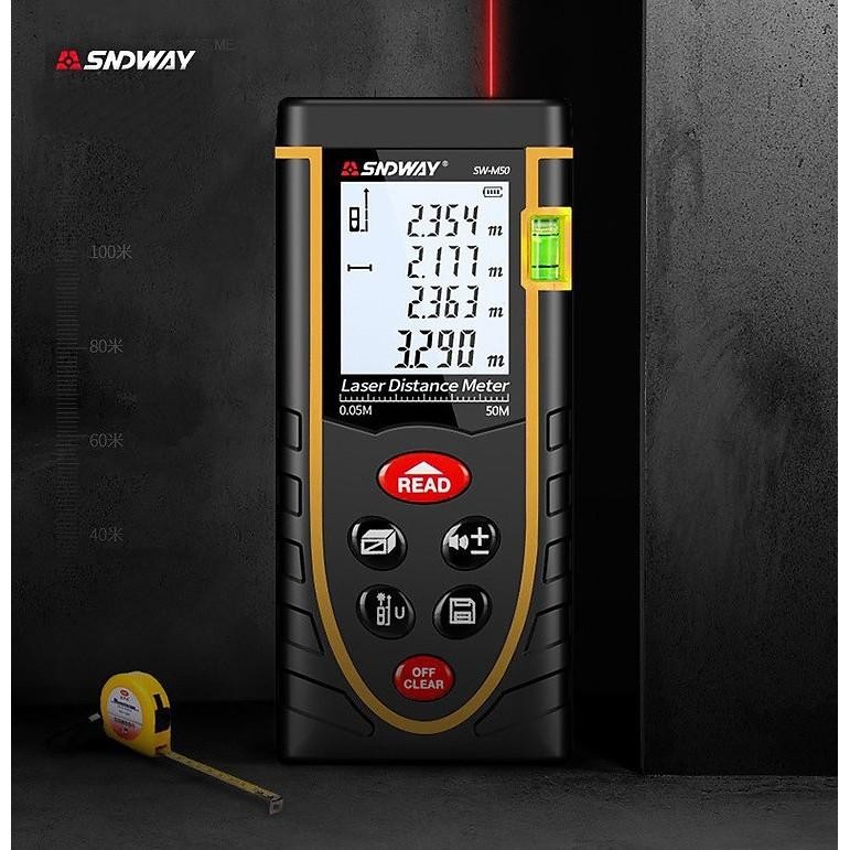 Thước đo khoảng cách bằng tia laser SNDWAY SW-M50/ M60/ M70/ M80/ M100/ M120 phạm vi đo 50M-120M