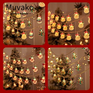 Muvako Dây LED Giáng Sinh, Dây Đèn LED Ấm 1.5M 10LED, Ông Già Noel Người Tuyết Nhiều Màu Sắc DIY Lễ Hội Đèn Năm
