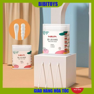 Tăm bông dùng cho trẻ sơ sinh MISUTA hộp 200/400 que, được làm từ bông tự nhiên an toàn cho bé