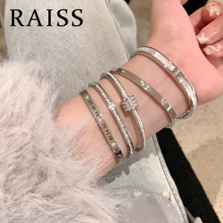 Vòng tay bằng thép titan sang trọng Vòng tay bạc bằng thép không gỉ dát kim cương không phai màu Vòng tay thời trang đơn giản dành cho nữ