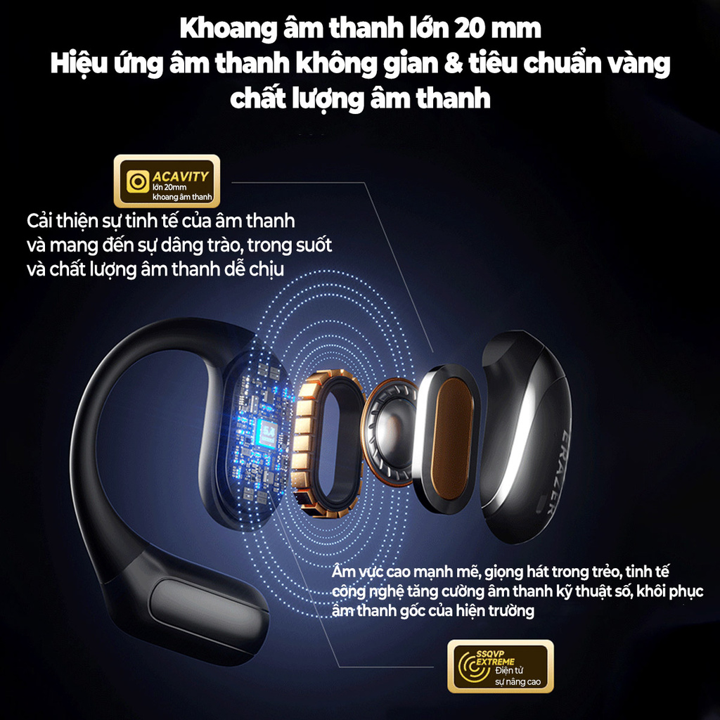 Lenovo ERAZER X9 OWS Tai nghe không dây Bluetooth 5.4 Tai nghe âm thanh nổi 3D Giảm tiếng ồn Hifi Music IPX4 Tai nghe thể thao chống nước | BigBuy360 - bigbuy360.vn